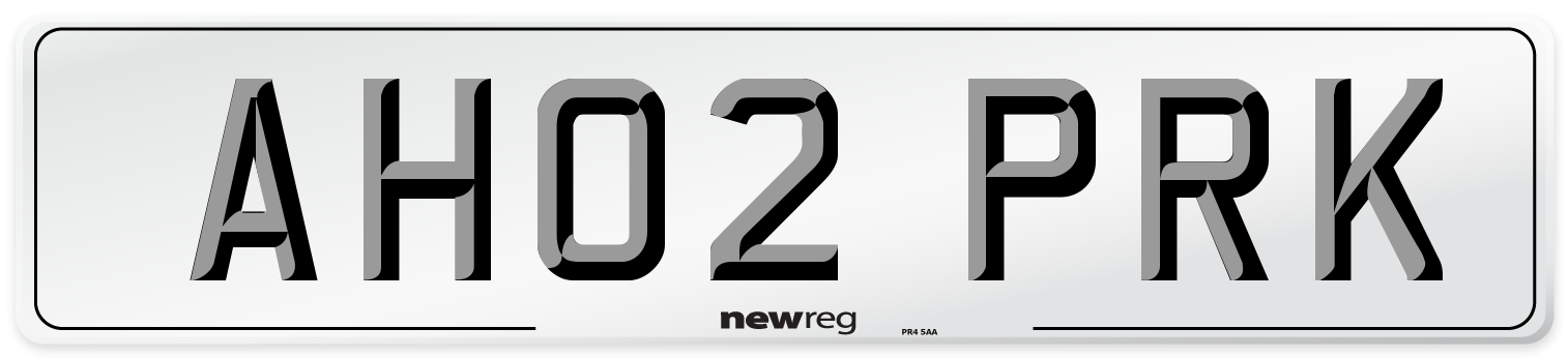 AH02 PRK Number Plate from New Reg